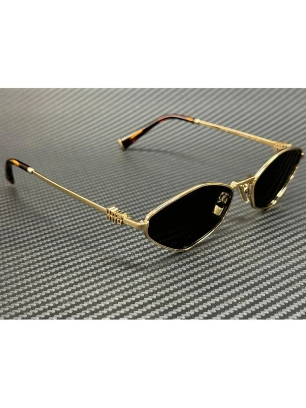 New Miu Miu Women Pale Gold Sunglasses 56-17-140